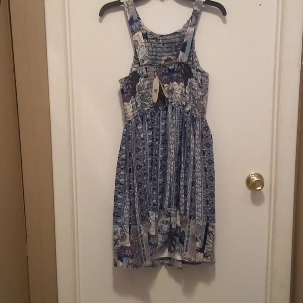 NWT - Altar'd State Sleeveless Summer Blue Floral Dress - Size L - Picture 5 of 10